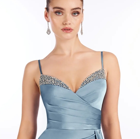 Beautiful Dusty Blue Azazie Dress - Picture 2 of 6